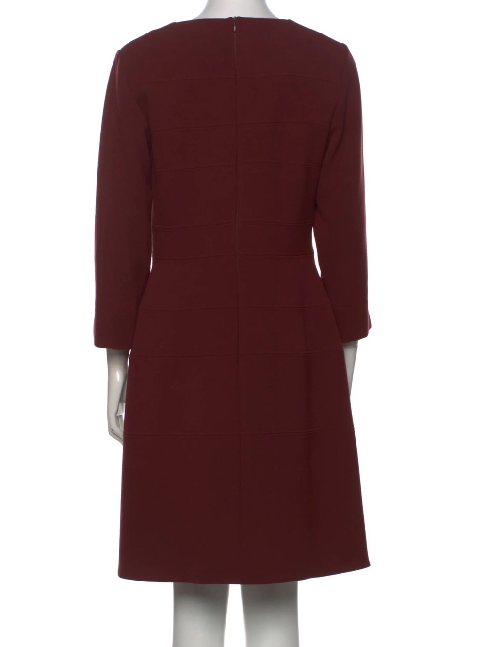 NATAN (luxury) $850 • 18” PTP Small • Scoop Neck Knee-Length Dress Burgundy - Picture 5 of 7